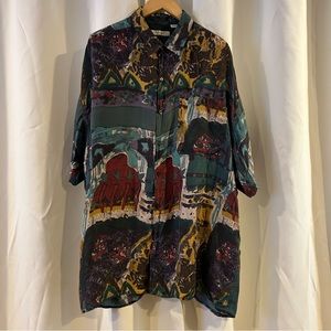 Expressions Worldwide Mens Multicolor Short Sleeve‎ Hawaiian Shirt Size XL